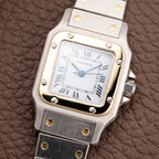 Cartier Santos Lady Automatic Gold Steel PM 1990s Ref. 0902