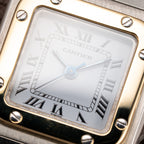 Cartier Santos Lady Automatic Gold Steel PM 1990s Ref. 0902