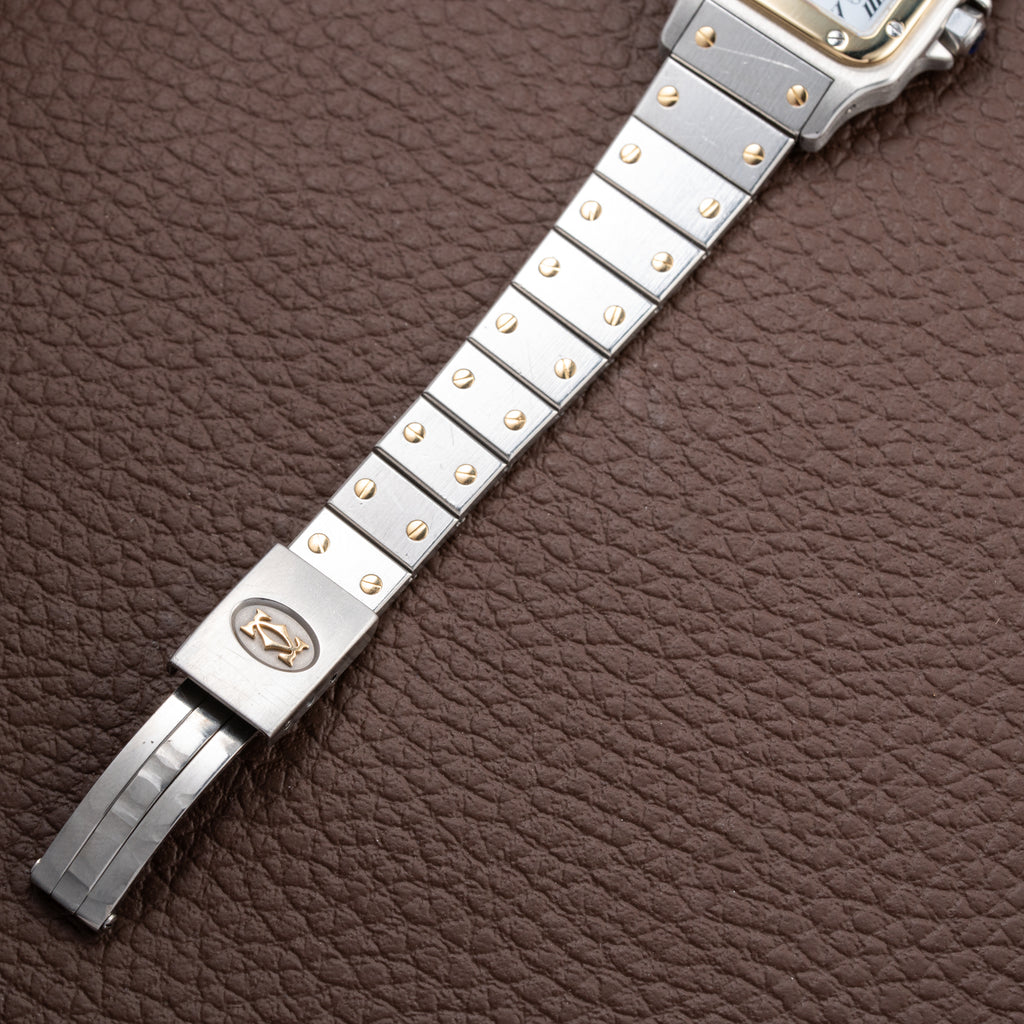 Cartier Santos Lady Automatic Gold Steel PM 1990s Ref. 0902
