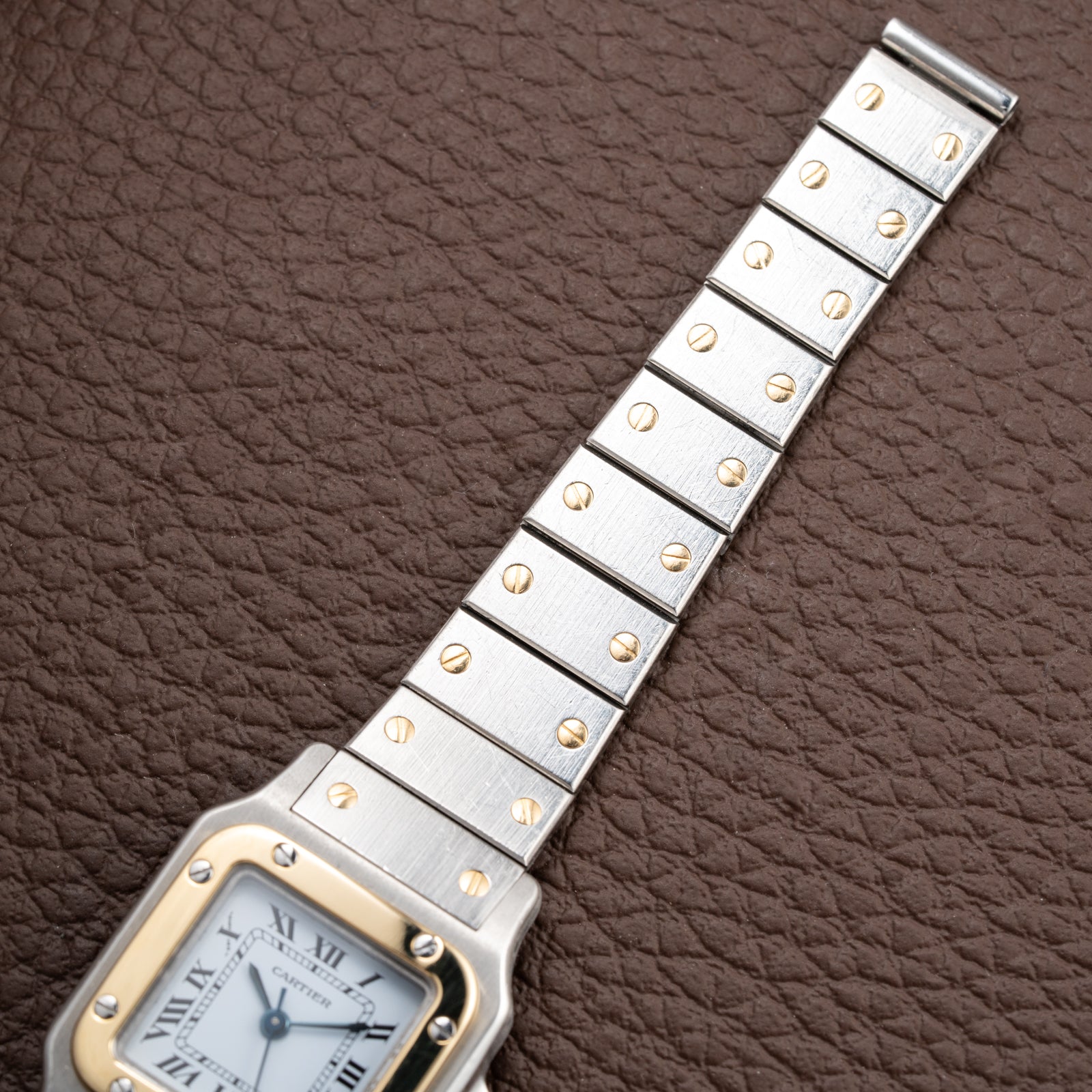 Cartier Santos Lady Automatic Gold Steel PM 1990s Ref. 0902