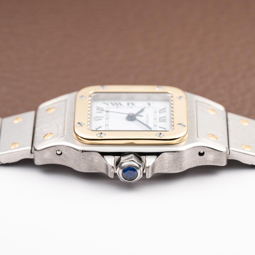 Cartier Santos Lady Automatic Gold Steel PM 1990s Ref. 0902