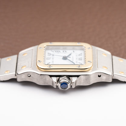 Cartier Santos Lady Automatic Gold Steel PM 1990s Ref. 0902