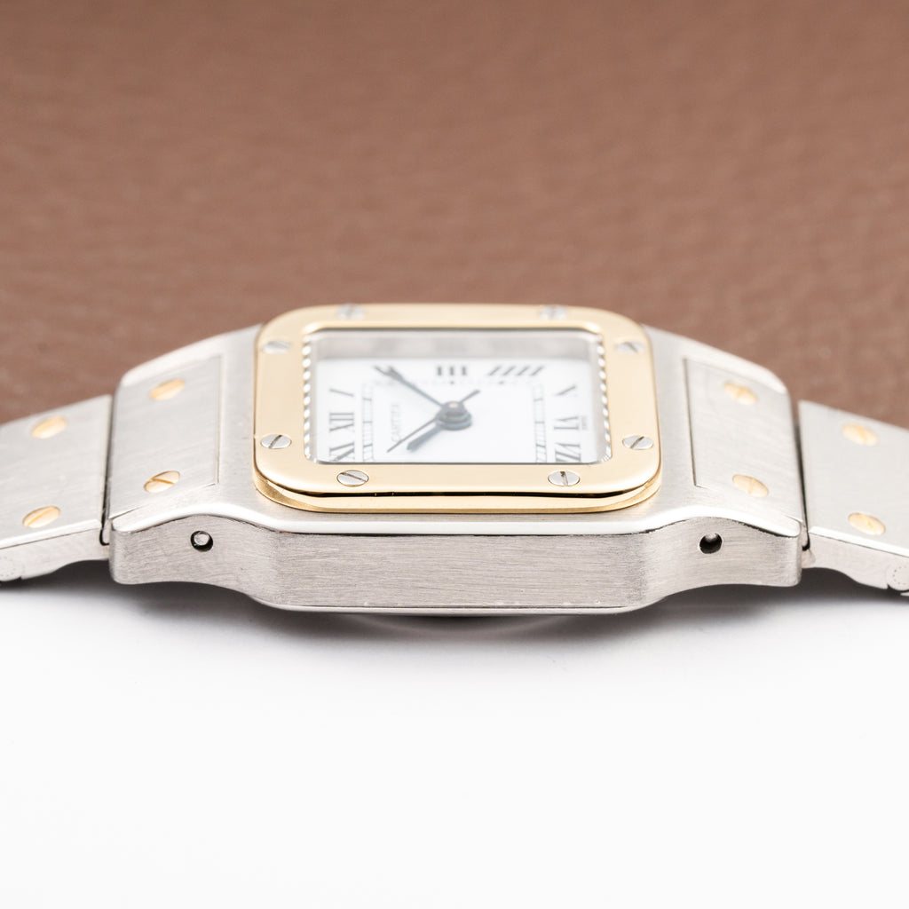 Cartier Santos Lady Automatic Gold Steel PM 1990s Ref. 0902