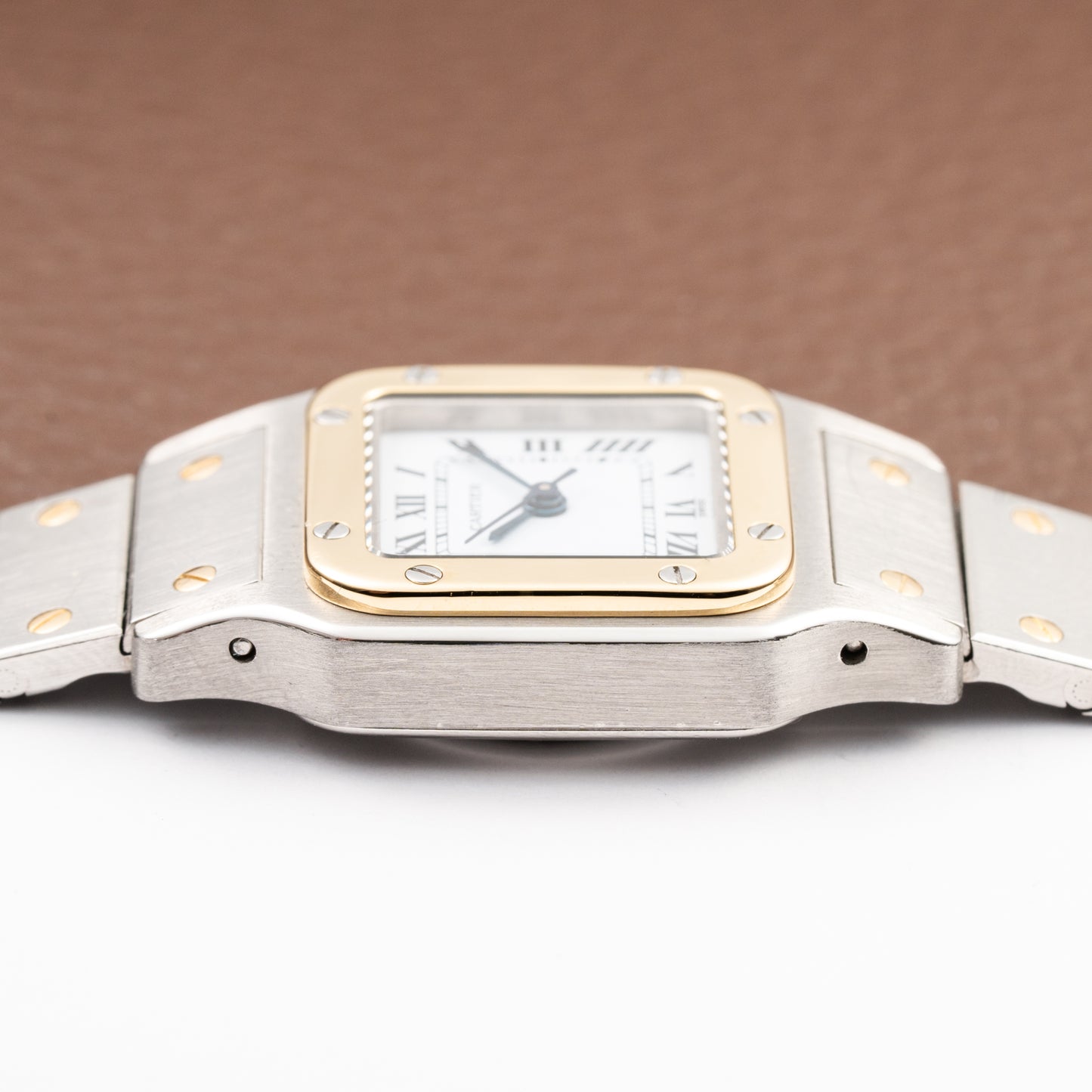 Cartier Santos Lady Automatic Gold Steel PM 1990s Ref. 0902