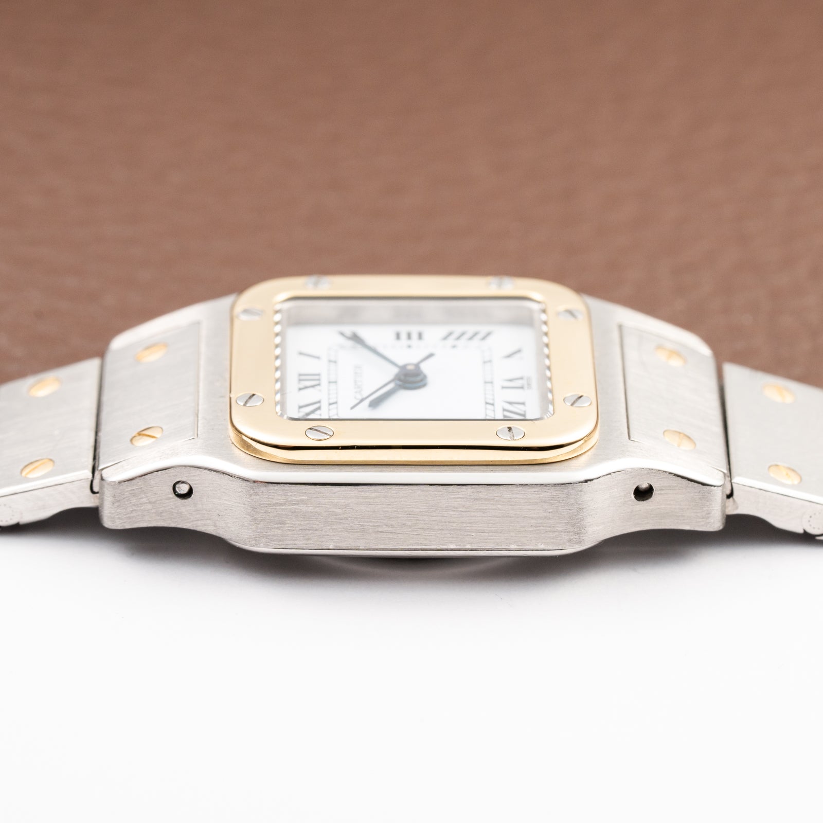 Cartier Santos Lady Automatic Gold Steel PM 1990s Ref. 0902