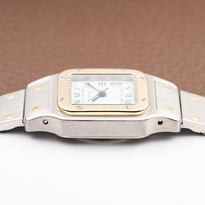 Cartier Santos Lady Automatic Gold Steel PM 1990s Ref. 0902