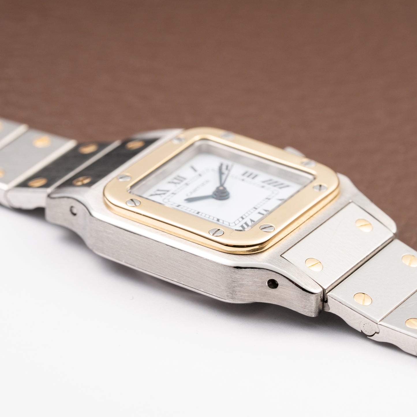 Cartier Santos Lady Automatic Gold Steel PM 1990s Ref. 0902