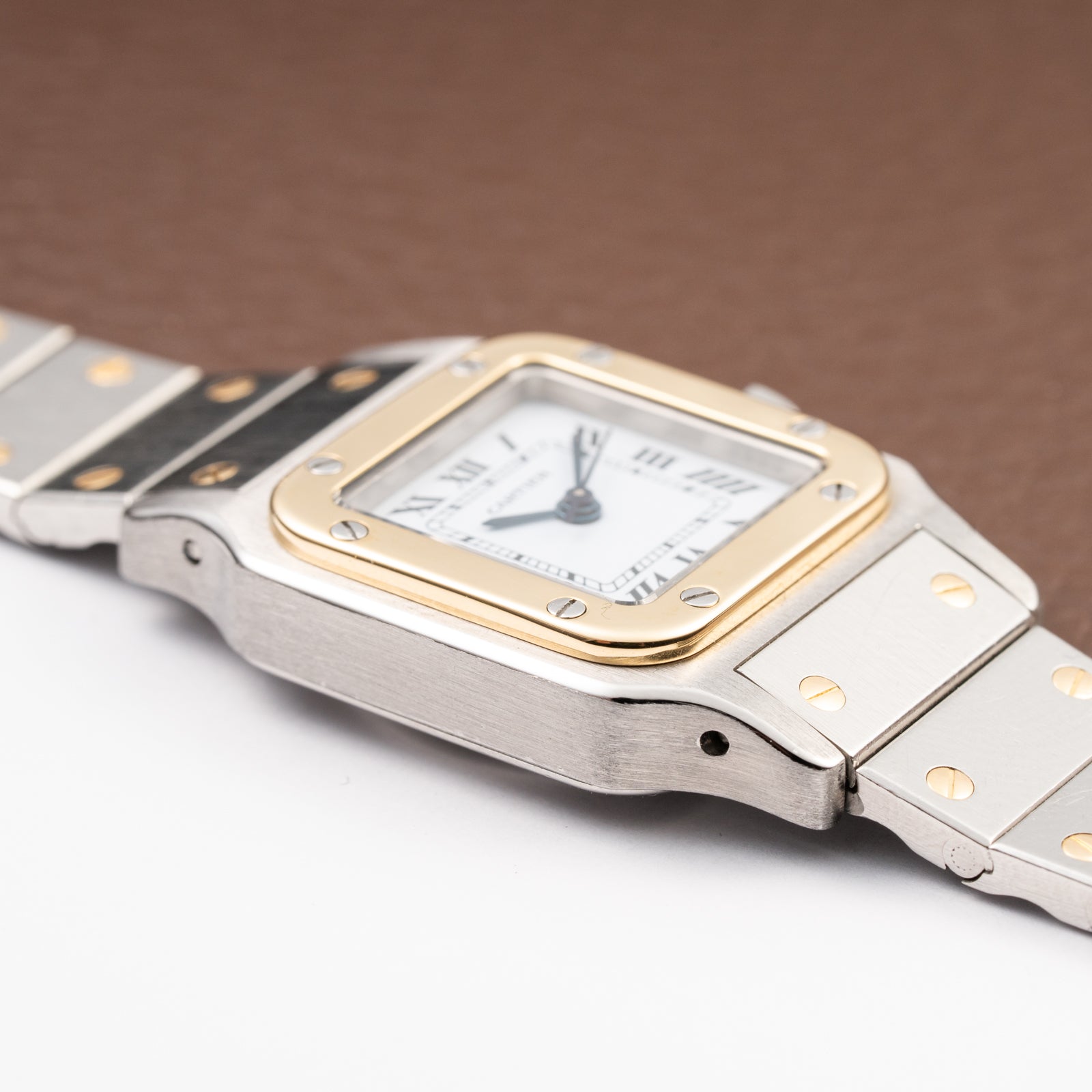 Cartier Santos Lady Automatic Gold Steel PM 1990s Ref. 0902