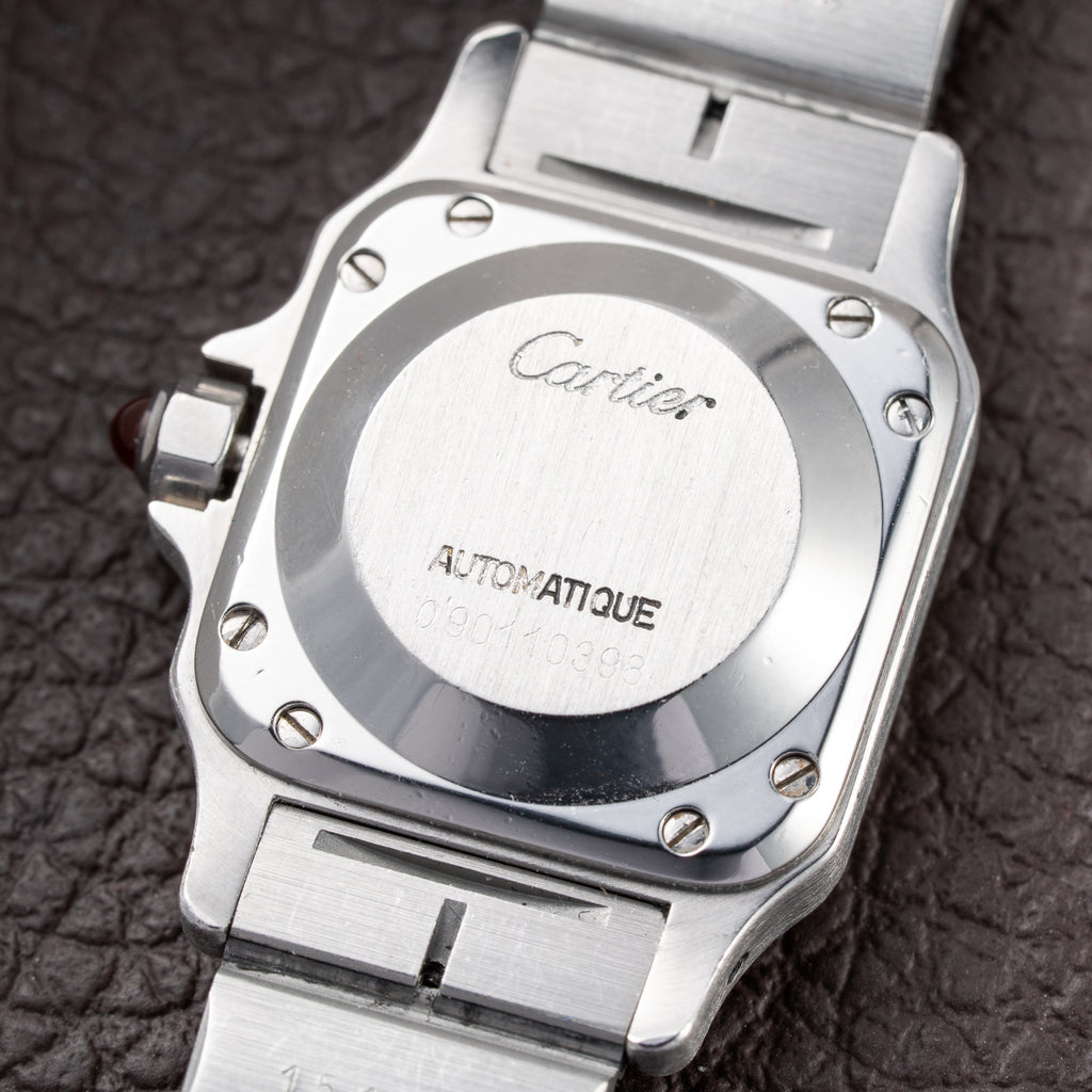 Cartier Santos Carrée Lady Burgundy Red Dial “Swiss Only” Automatic Ref. 0901 from 1980s