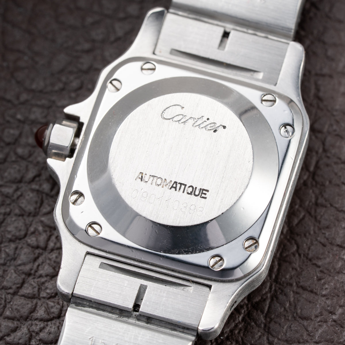 Cartier Santos Carrée Lady Burgundy Red Dial “Swiss Only” Automatic Ref. 0901 from 1980s
