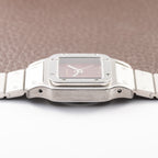 Cartier Santos Carrée Lady Burgundy Red Dial “Swiss Only” Automatic Ref. 0901 from 1980s
