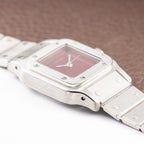 Cartier Santos Carrée Lady Burgundy Red Dial “Swiss Only” Automatic Ref. 0901 from 1980s