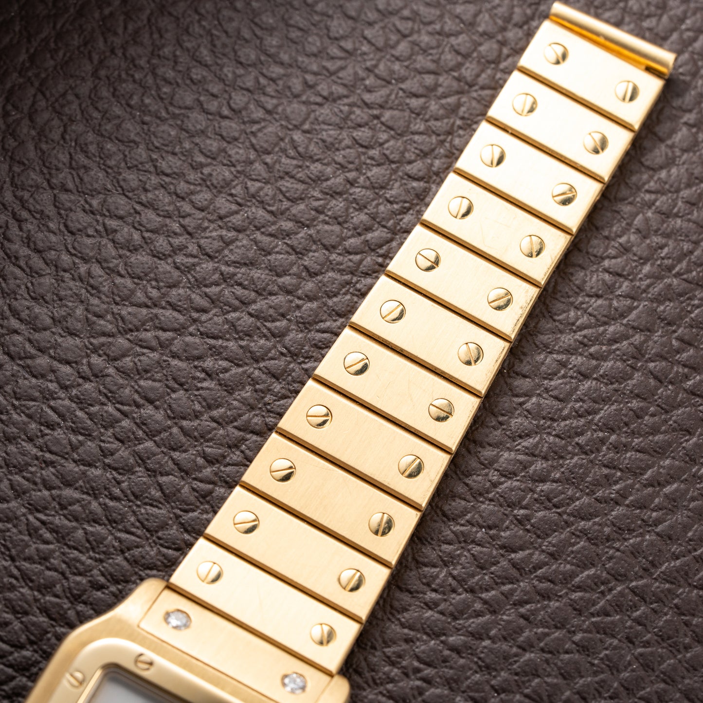 Cartier Santos Carrée Or Massif Factory Diamond “Paris” Dial Full Set Ref. 2960 from 1986