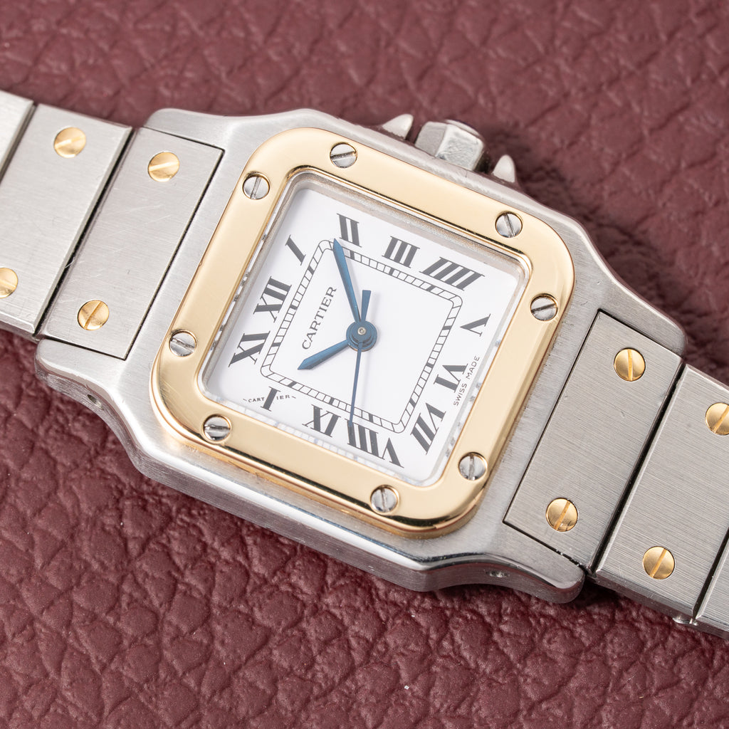 Cartier Santos Lady Automatic Full Set 1981 Gold Steel PM Ref. 0902