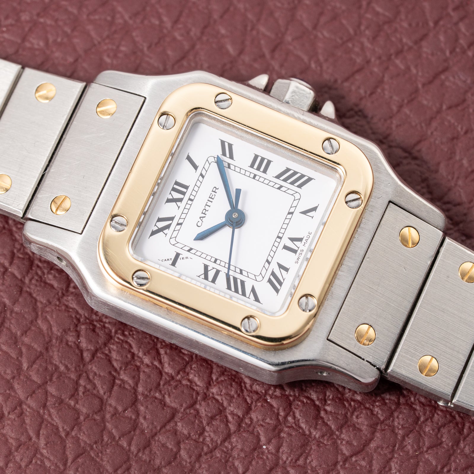 Cartier Santos Lady Automatic Full Set 1981 Gold Steel PM Ref. 0902