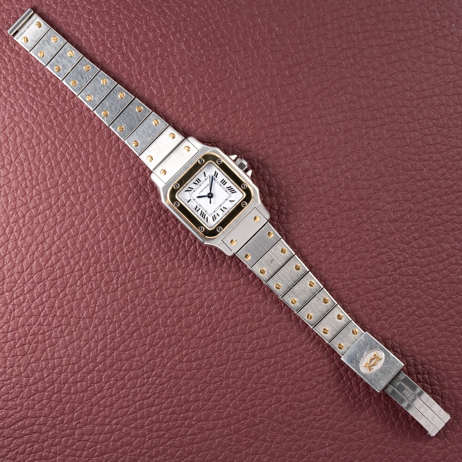 Cartier Santos Lady Automatic Full Set 1981 Gold Steel PM Ref. 0902
