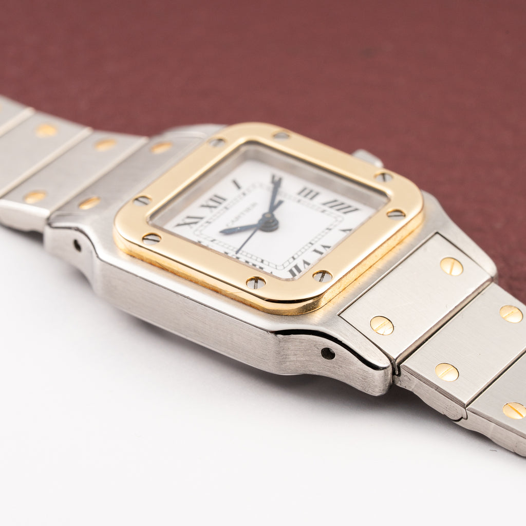 Cartier Santos Lady Automatic Full Set 1981 Gold Steel PM Ref. 0902