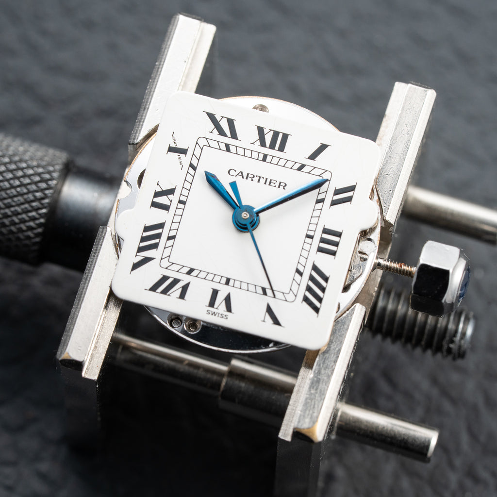 Cartier Santos Carrée Lady Automatic Steel PM Ref 0901 from 1980s