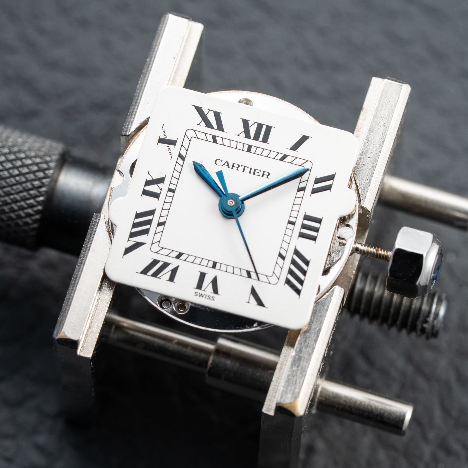 Cartier Santos Carrée Lady Automatic Steel PM Ref 0901 from 1980s