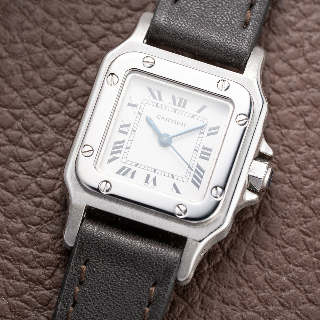 Cartier Santos Carrée Lady Automatic Steel PM Ref 0901 from 1980s