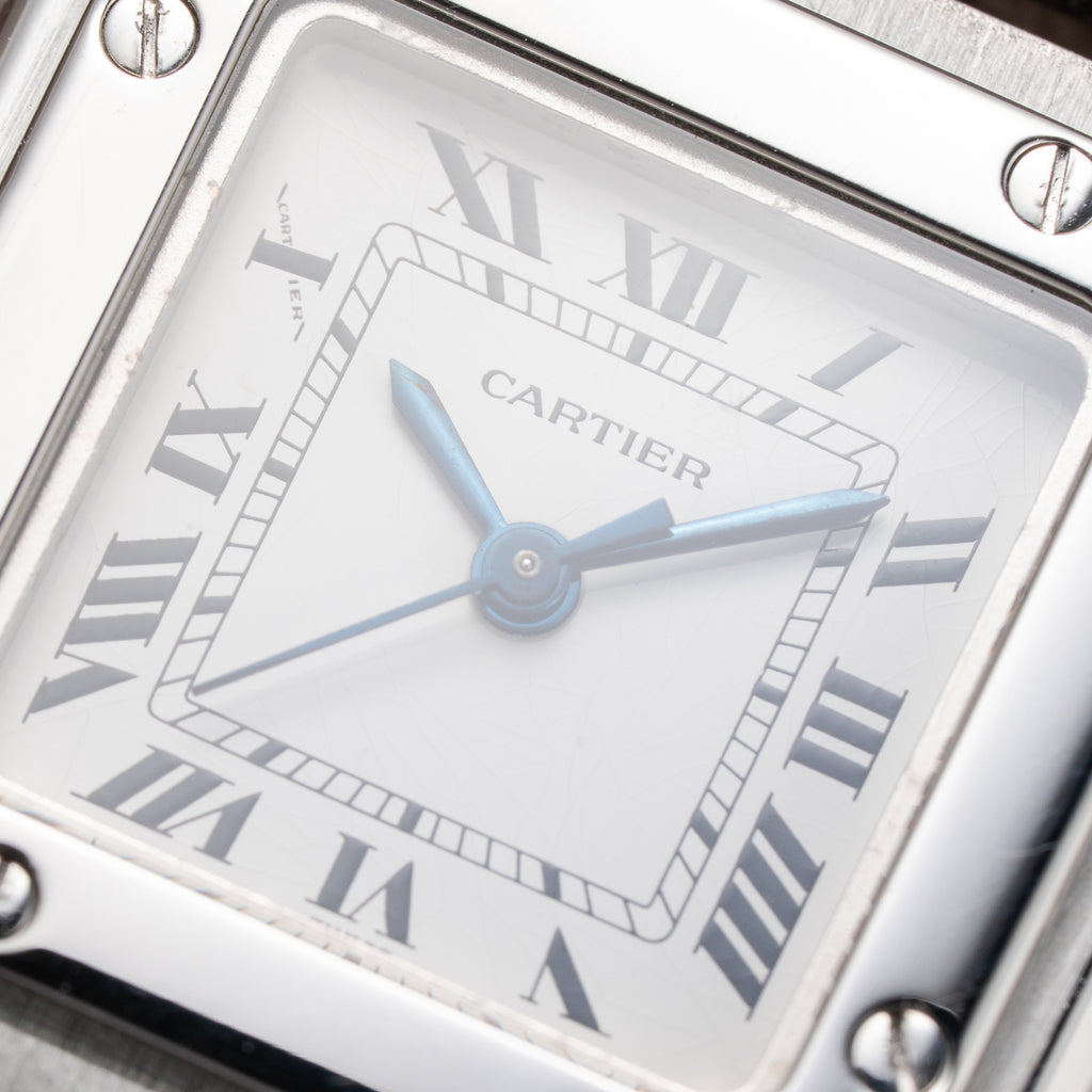 Cartier Santos Carrée Lady Automatic Steel PM Ref 0901 from 1980s
