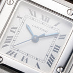 Cartier Santos Carrée Lady Automatic Steel PM Ref 0901 from 1980s