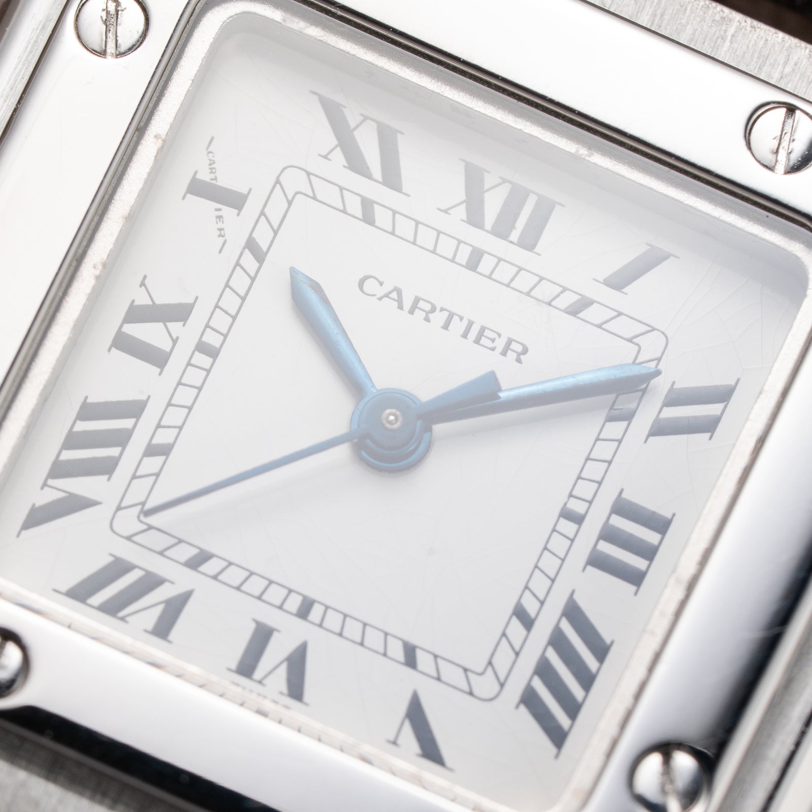 Cartier Santos Carrée Lady Automatic Steel PM Ref 0901 from 1980s