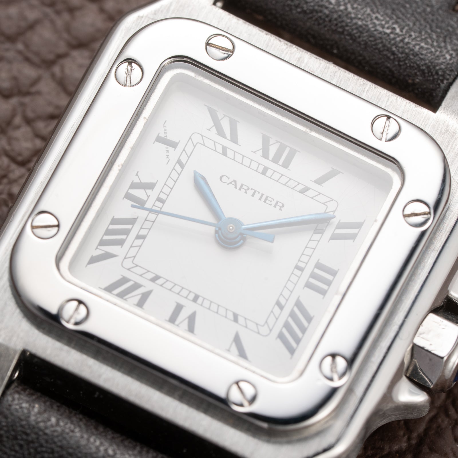 Cartier Santos Carrée Lady Automatic Steel PM Ref 0901 from 1980s