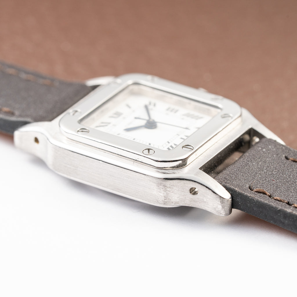Cartier Santos Carrée Lady Automatic Steel PM Ref 0901 from 1980s