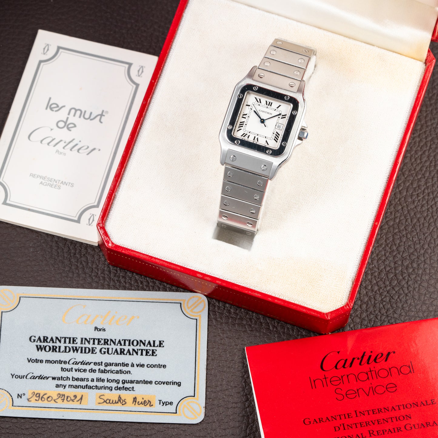 Cartier Santos Carrée Automatic Ref 2960 Full Set from 1985