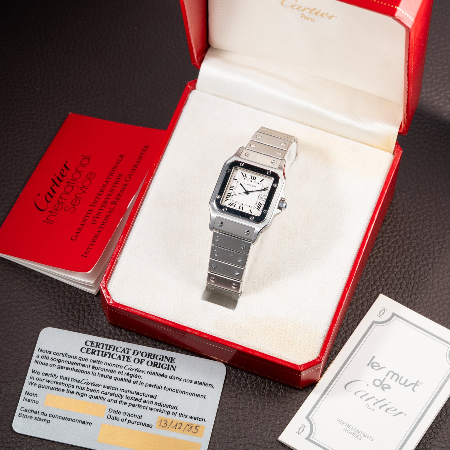 Cartier Santos Carrée Automatic Ref 2960 Full Set from 1985