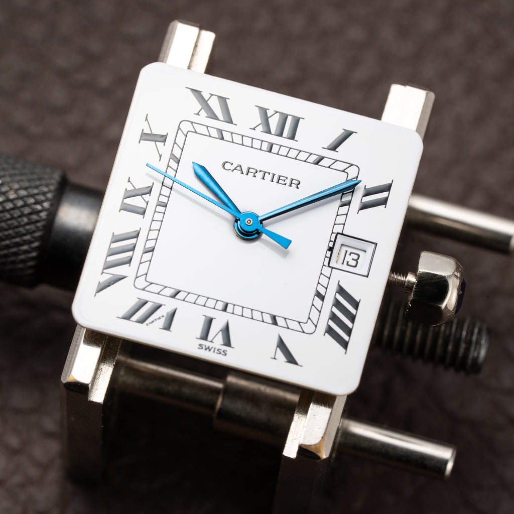Cartier Santos Carrée Automatic Unpolished Mint Condition Ref 2960 Full Set from 1981
