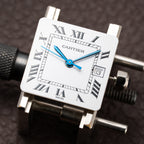 Cartier Santos Carrée Automatic Unpolished Mint Condition Ref 2960 Full Set from 1981