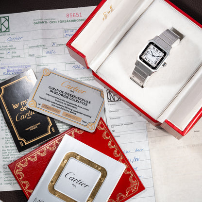 Cartier Santos Carrée Automatic Unpolished Mint Condition Ref 2960 Full Set from 1981