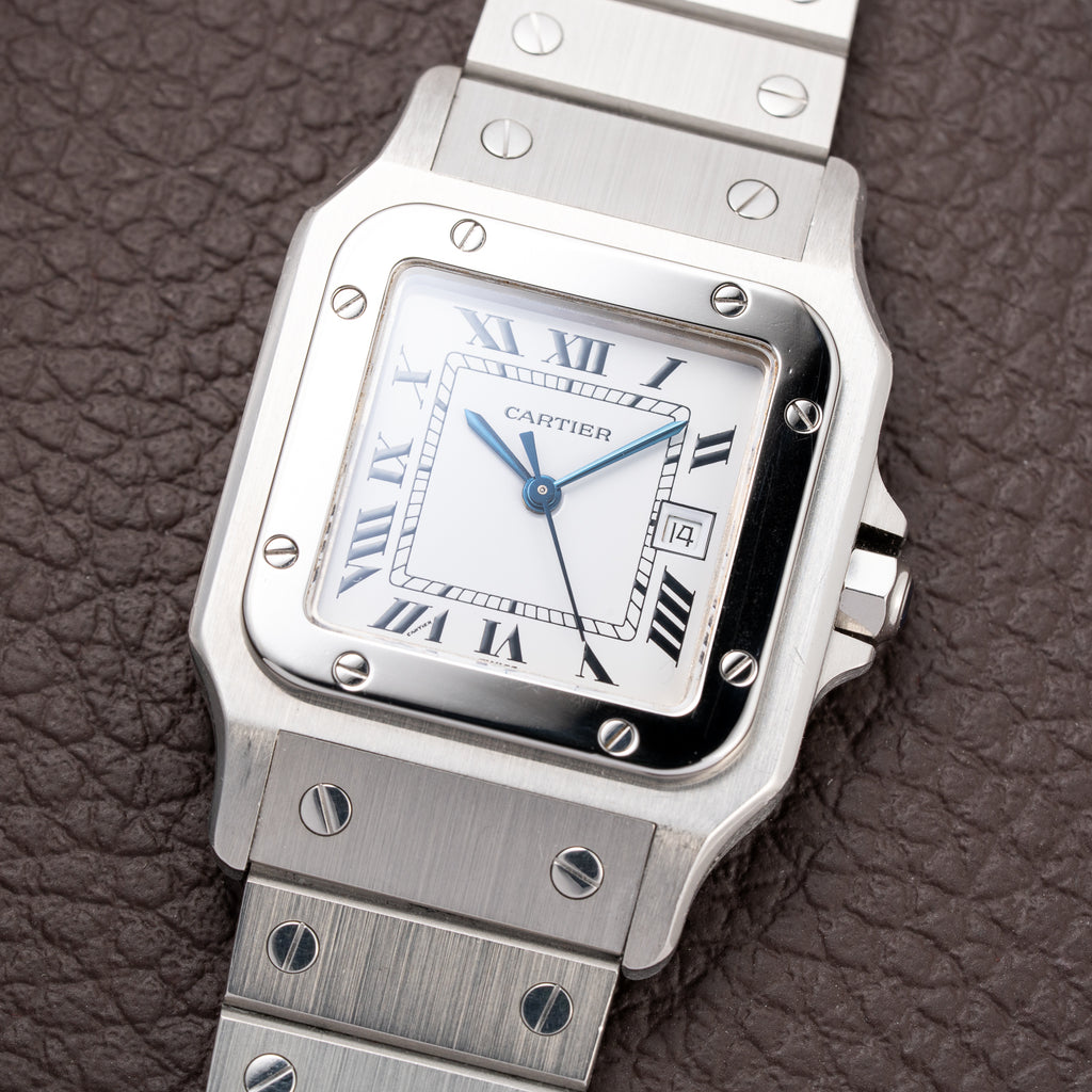 Cartier Santos Carrée Automatic Unpolished Mint Condition Ref 2960 Full Set from 1981