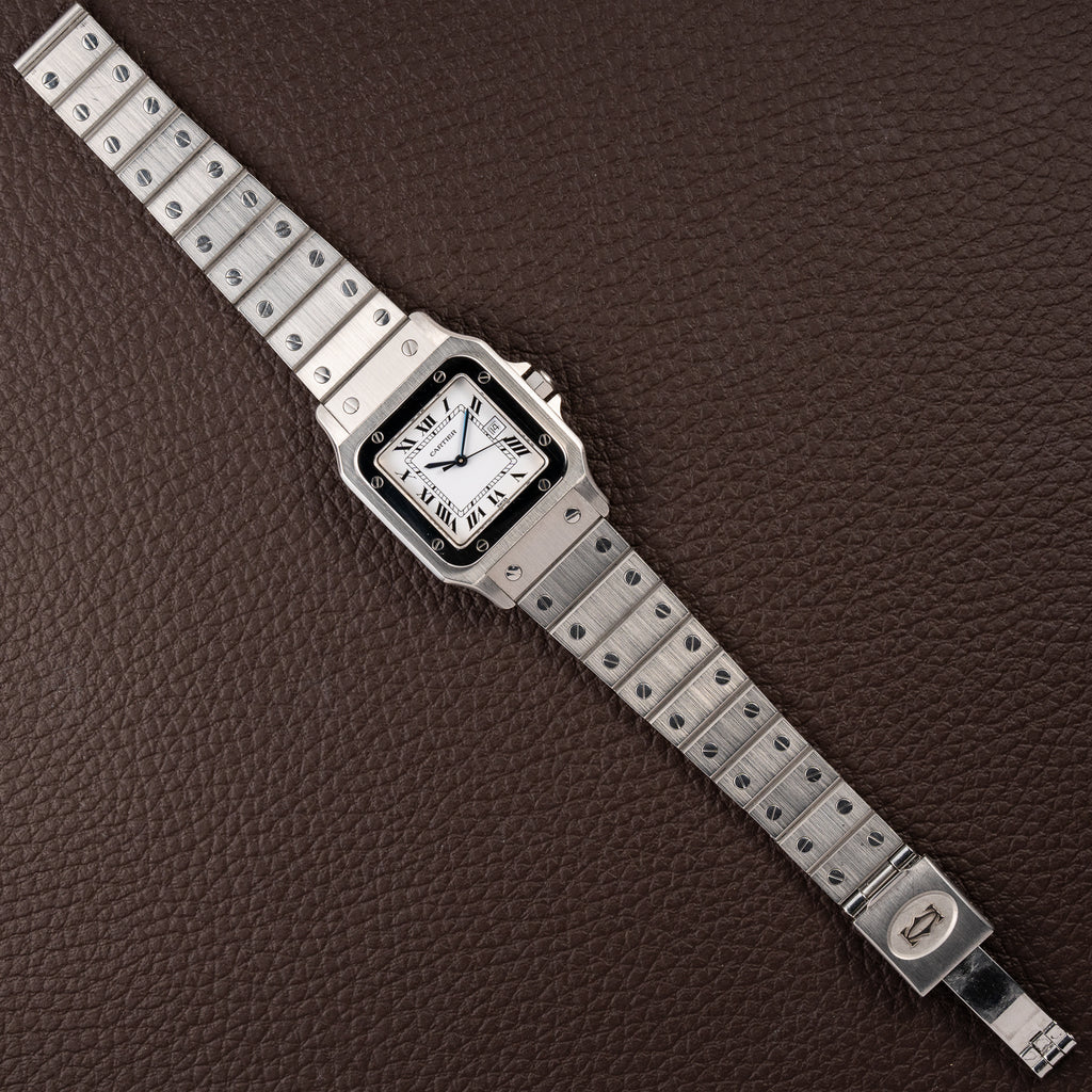 Cartier Santos Carrée Automatic Unpolished Mint Condition Ref 2960 Full Set from 1981