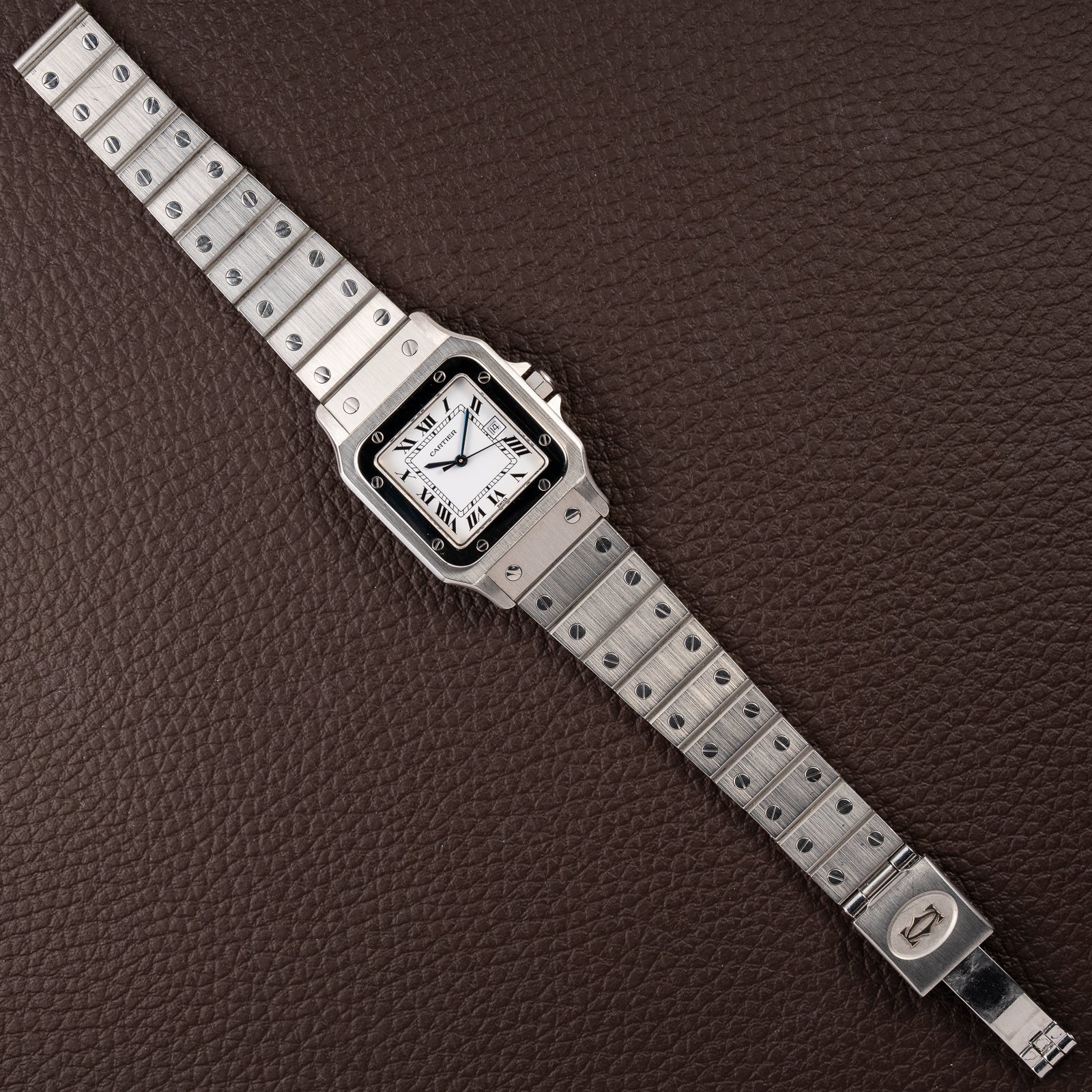 Cartier Santos Carrée Automatic Unpolished Mint Condition Ref 2960 Full Set from 1981