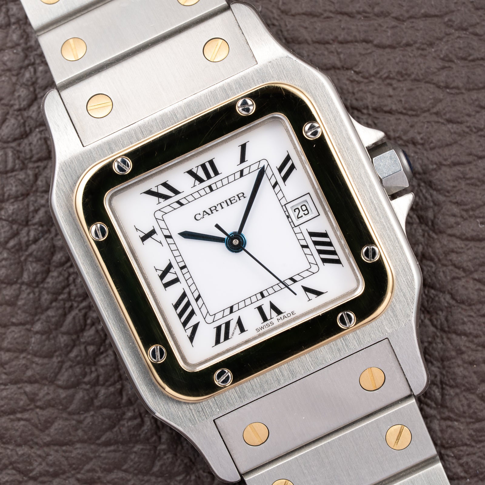 Cartier Santos Carrée Gold & Steel GM Automatic Ref. 2961 from 1980s
