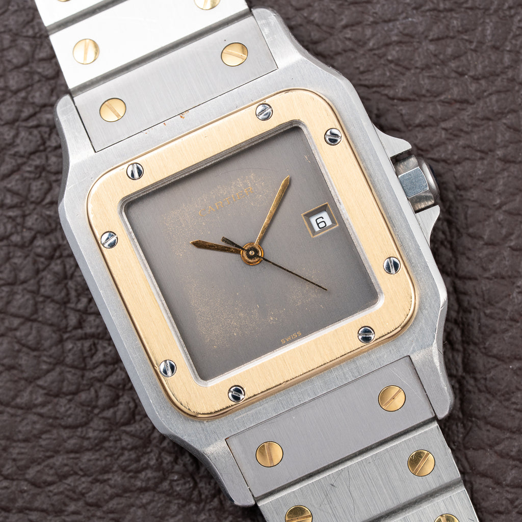 Cartier Santos Carrée Ghost Grey Patina "Swiss" Only Automatic GM Ref. 2961 from 1980s