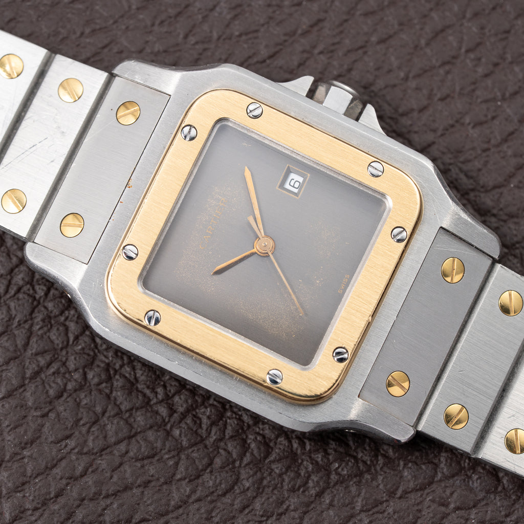 Cartier Santos Carrée Ghost Grey Patina "Swiss" Only Automatic GM Ref. 2961 from 1980s