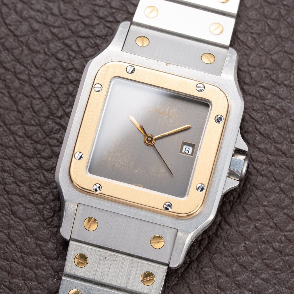 Cartier Santos Carrée Ghost Grey Patina "Swiss" Only Automatic GM Ref. 2961 from 1980s