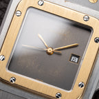 Cartier Santos Carrée Ghost Grey Patina "Swiss" Only Automatic GM Ref. 2961 from 1980s
