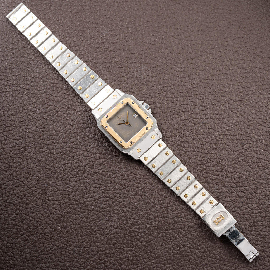 Cartier Santos Carrée Ghost Grey Patina "Swiss" Only Automatic GM Ref. 2961 from 1980s