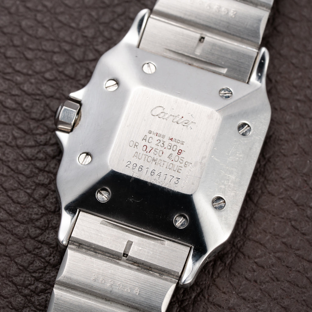 Cartier Santos Carrée Ghost Grey Patina "Swiss" Only Automatic GM Ref. 2961 from 1980s