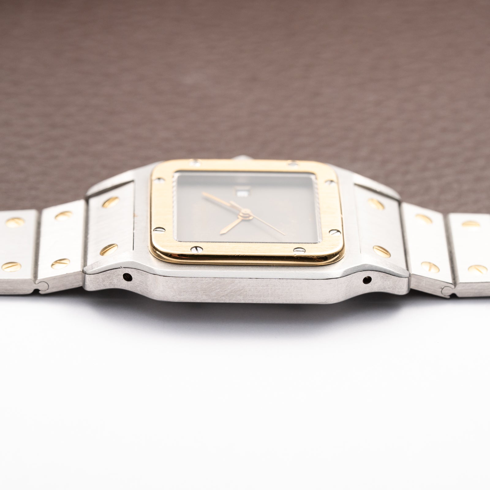 Cartier Santos Carrée Ghost Grey Patina "Swiss" Only Automatic GM Ref. 2961 from 1980s