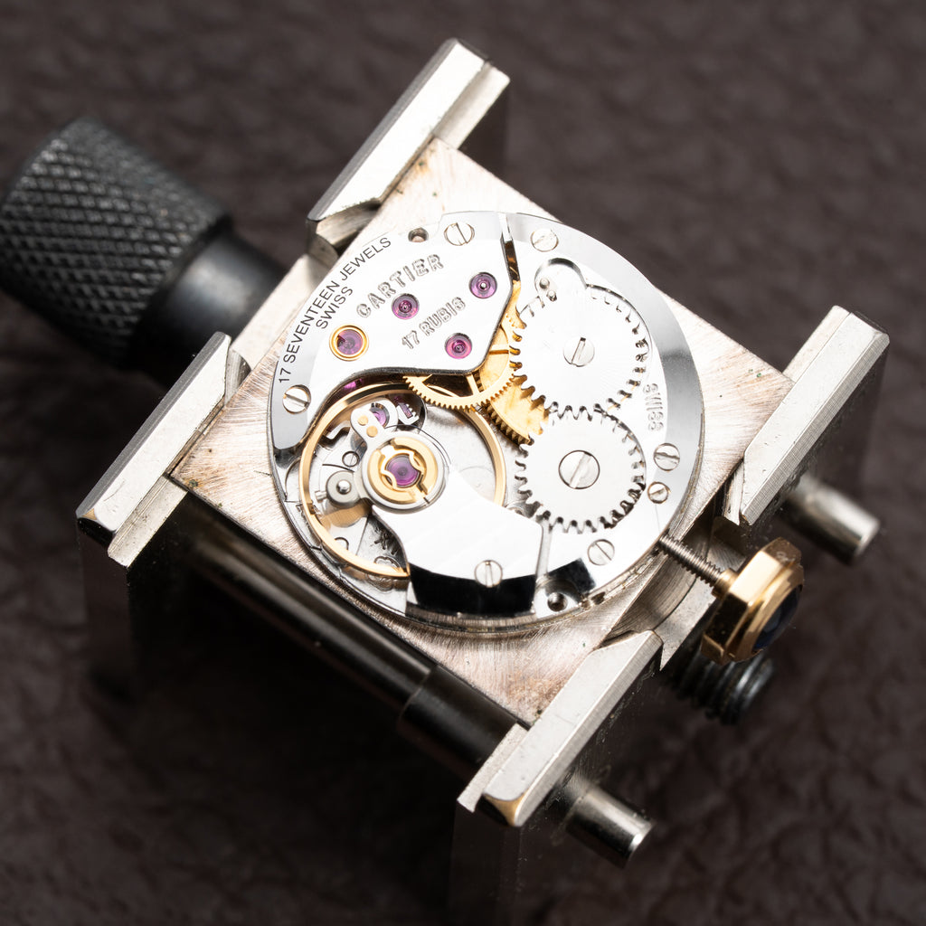 Cartier Santos Dumont Thick Chunky Case 18k Yellow Gold 'Paris' dial Full Set Ref 78097 from 1975