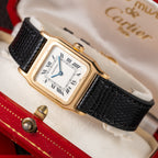 Cartier Santos Dumont Thick Chunky Case 18k Yellow Gold 'Paris' dial Full Set Ref 78097 from 1975