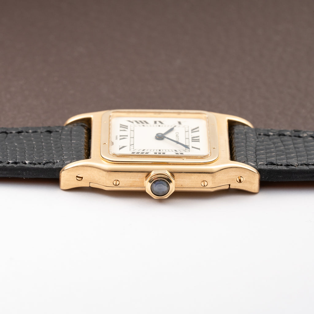 Cartier Santos Dumont Thick Chunky Case 18k Yellow Gold 'Paris' dial Full Set Ref 78097 from 1975