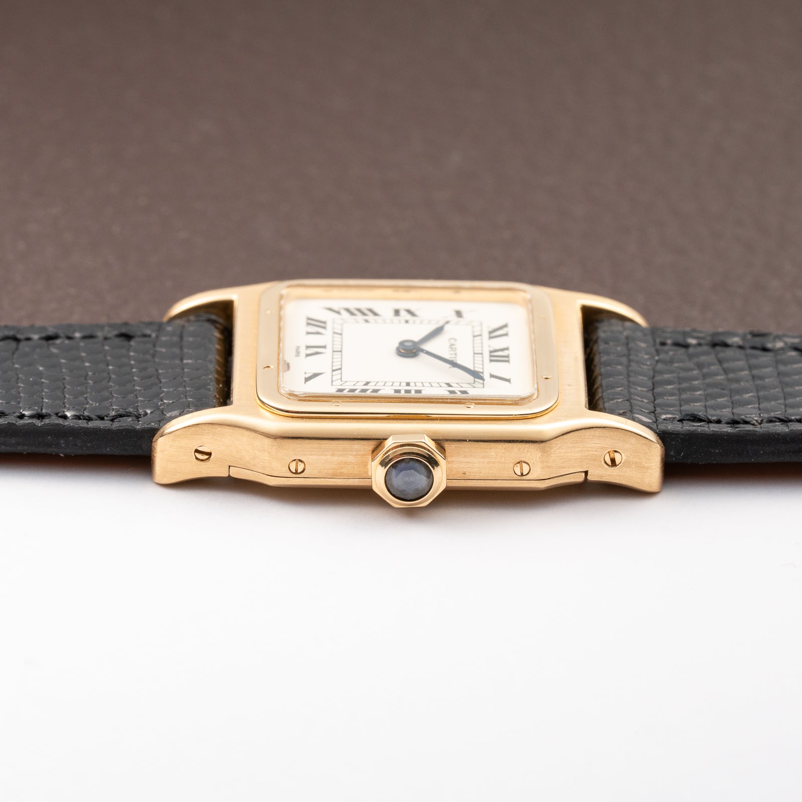 Cartier Santos Dumont Thick Chunky Case 18k Yellow Gold 'Paris' dial Full Set Ref 78097 from 1975