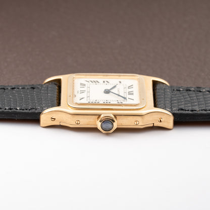 Cartier Santos Dumont Thick Chunky Case 18k Yellow Gold 'Paris' dial Full Set Ref 78097 from 1975